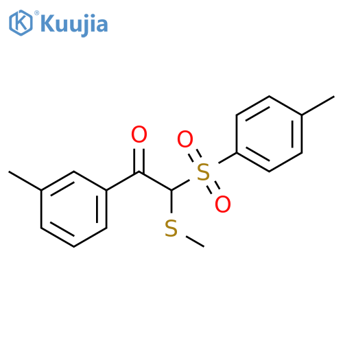 Ethanone, 1-(3-methylphenyl)-2-[(4-methylphenyl)sulfonyl]-2-(methylthio)- structure