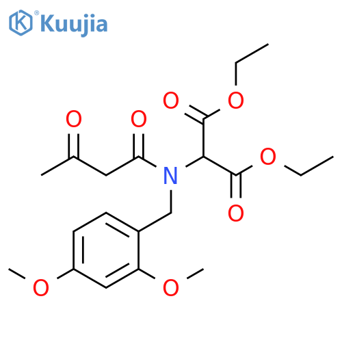 Propanedioic acid, 2-[[(2,4-dimethoxyphenyl)methyl](1,3-dioxobutyl)amino]-, 1,3-diethyl ester structure