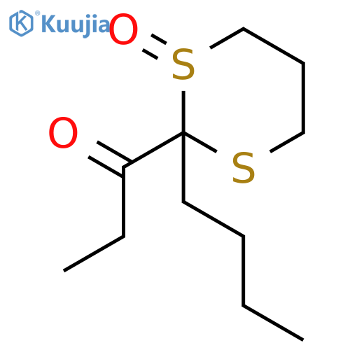 1-Propanone, 1-[(1R,2S)-2-butyl-1-oxido-1,3-dithian-2-yl]- structure
