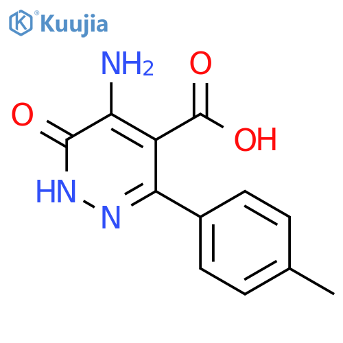5-amino-1,6-dihydro-3-(4-methylphenyl)-6-oxo-4-Pyridazinecarboxylic acid structure
