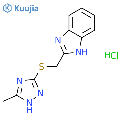 1H-Benzimidazole,2-[[(3-methyl-1H-1,2,4-triazol-5-yl)thio]methyl]-, hydrochloride (1:1) structure
