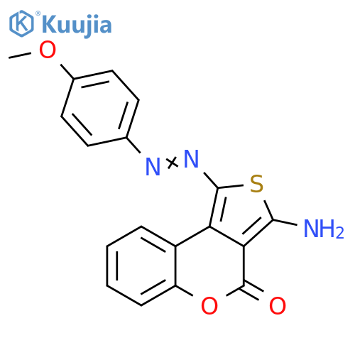 4H-Thieno[3,4-c][1]benzopyran-4-one,3-amino-1-[(4-methoxyphenyl)azo]- structure
