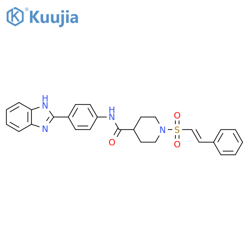 N-[4-(1H-1,3-benzodiazol-2-yl)phenyl]-1-(2-phenylethenesulfonyl)piperidine-4-carboxamide structure