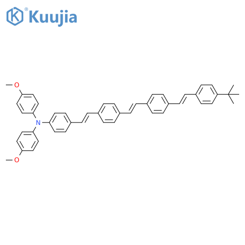 Benzenamine,4-[(1E)-2-[4-[(1E)-2-[4-[(1E)-2-[4-(1,1-dimethylethyl)phenyl]ethenyl]phenyl]ethenyl]phenyl]ethenyl]-N,N-bis(4-methoxyphenyl)- structure