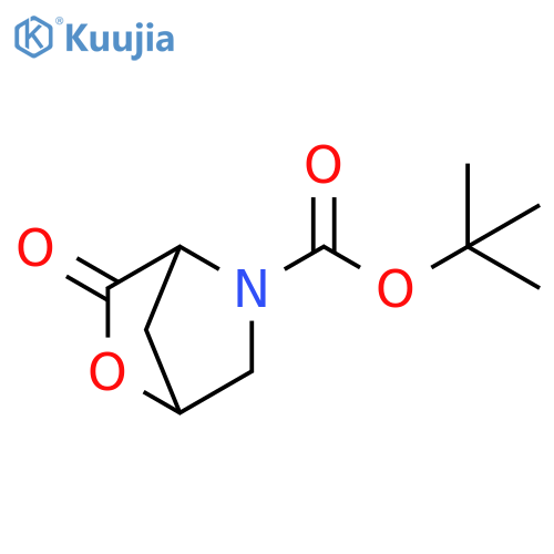 tert-butyl 3-oxo-2-oxa-5-azabicyclo2.2.1heptane-5-carboxylate structure