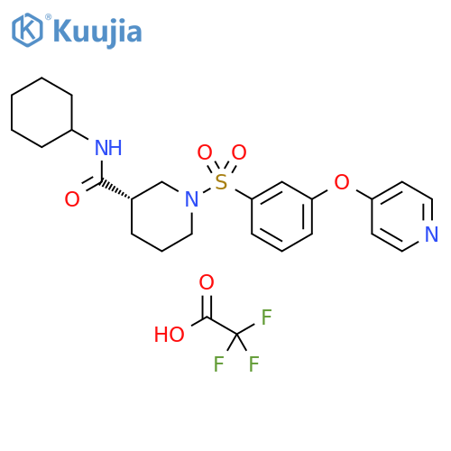 3-Piperidinecarboxamide,N-cyclohexyl-1-[[3-(4-pyridinyloxy)phenyl]sulfonyl]-, (3S)-,mono(trifluoroacetate) structure
