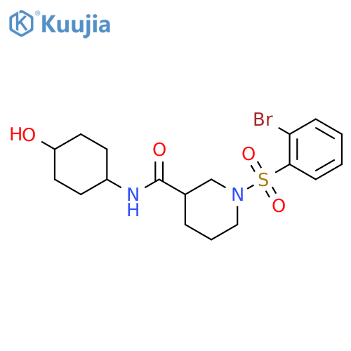 3-Piperidinecarboxamide,1-[(2-bromophenyl)sulfonyl]-N-(trans-4-hydroxycyclohexyl)-, (3S)- structure