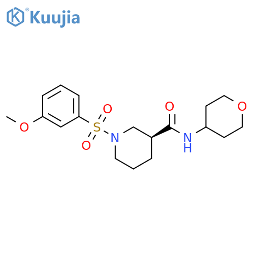 3-Piperidinecarboxamide,1-[(3-methoxyphenyl)sulfonyl]-N-(tetrahydro-2H-pyran-4-yl)-, (3S)- structure