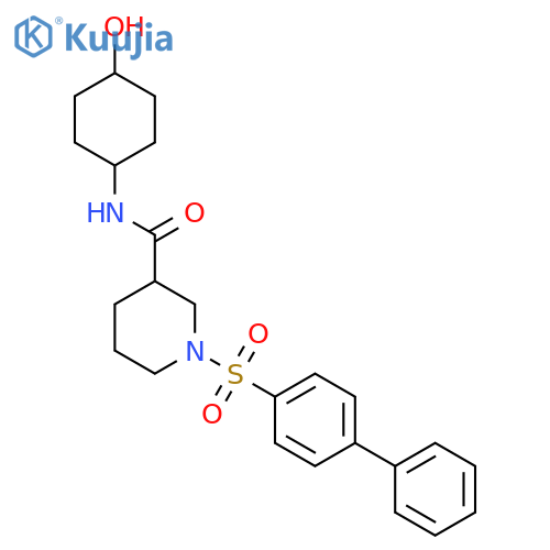 3-Piperidinecarboxamide,1-([1,1'-biphenyl]-4-ylsulfonyl)-N-(trans-4-hydroxycyclohexyl)-, (3S)- structure
