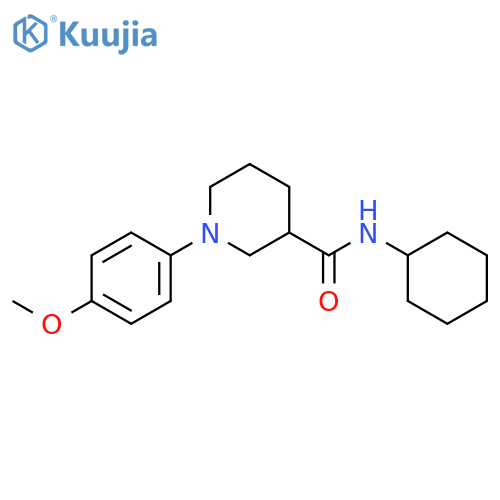 3-Piperidinecarboxamide, N-cyclohexyl-1-(4-methoxyphenyl)-, (3S)- structure