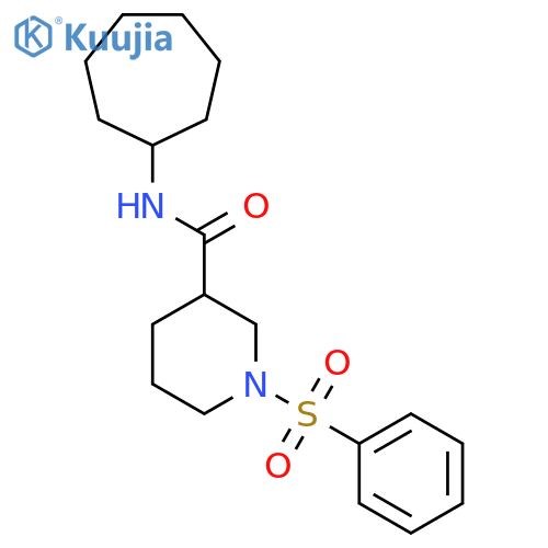 3-Piperidinecarboxamide, N-cycloheptyl-1-(phenylsulfonyl)-, (3S)- structure