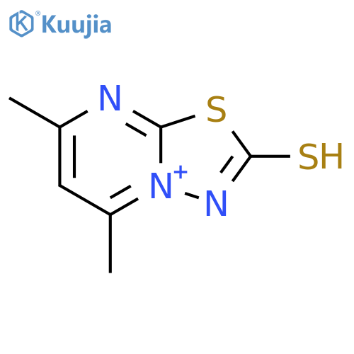 5,7-dimethyl[1,3,4]thiadiazolo[3,2-a]pyrimidin-4-ium-2-thiolate structure