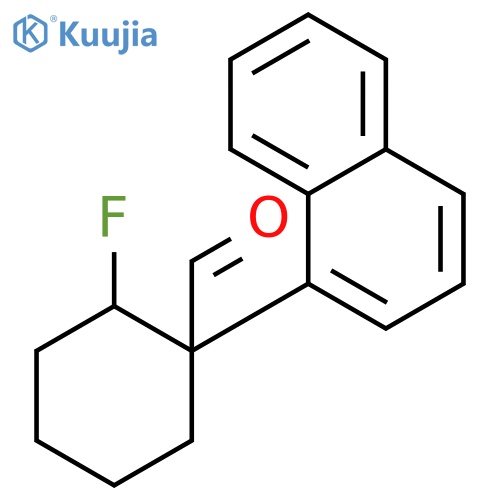 Cyclohexanecarboxaldehyde, 2-fluoro-1-(1-naphthalenyl)-, (1R,2S)- structure