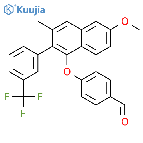 Benzaldehyde,4-[[6-methoxy-3-methyl-2-[3-(trifluoromethyl)phenyl]-1-naphthalenyl]oxy]- structure