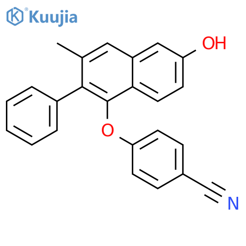 Benzonitrile, 4-[(6-hydroxy-3-methyl-2-phenyl-1-naphthalenyl)oxy]- structure