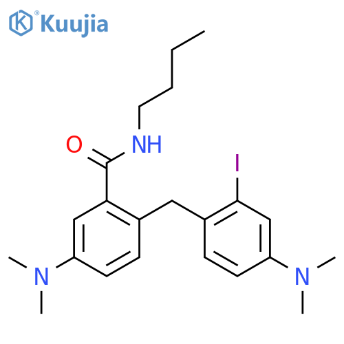 Benzamide,N-butyl-5-(dimethylamino)-2-[[4-(dimethylamino)-2-iodophenyl]methyl]- structure