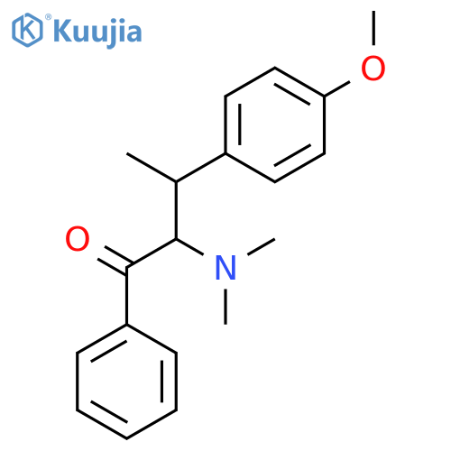 2-dimethylamino-3-p-methoxyphenyl-1-phenylbutan-1-one structure