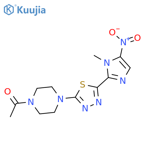 Piperazine,1-acetyl-4-[5-(1-methyl-5-nitro-1H-imidazol-2-yl)-1,3,4-thiadiazol-2-yl]- structure