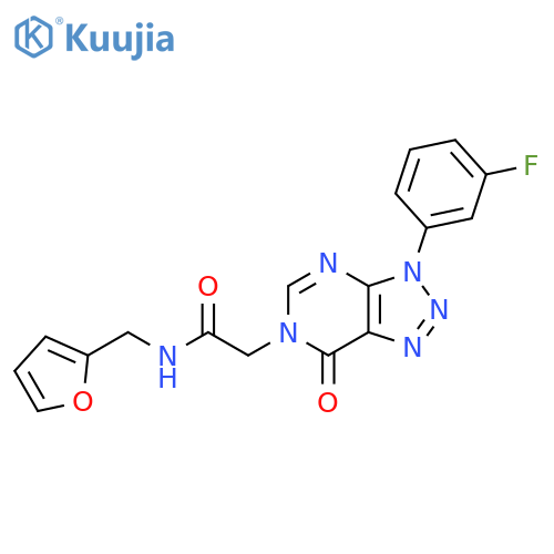 2-3-(3-fluorophenyl)-7-oxo-3H,6H,7H-1,2,3triazolo4,5-dpyrimidin-6-yl-N-(furan-2-yl)methylacetamide structure