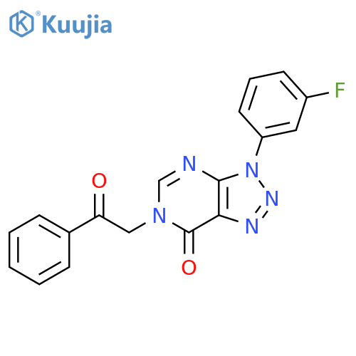 3-(3-fluorophenyl)-6-(2-oxo-2-phenylethyl)-3H,6H,7H-1,2,3triazolo4,5-dpyrimidin-7-one structure