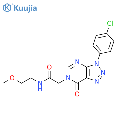2-3-(4-chlorophenyl)-7-oxo-3H,6H,7H-1,2,3triazolo4,5-dpyrimidin-6-yl-N-(2-methoxyethyl)acetamide structure