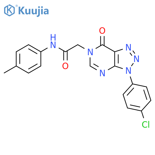 2-3-(4-chlorophenyl)-7-oxo-3H,6H,7H-1,2,3triazolo4,5-dpyrimidin-6-yl-N-(4-methylphenyl)acetamide structure