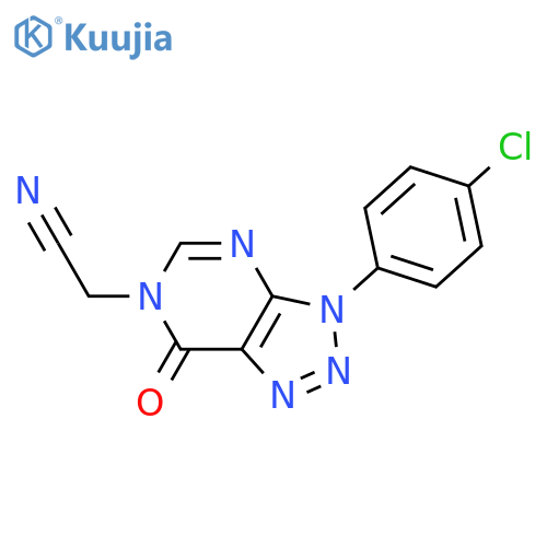 2-3-(4-chlorophenyl)-7-oxo-3H,6H,7H-1,2,3triazolo4,5-dpyrimidin-6-ylacetonitrile structure