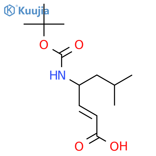 2-Heptenoic acid, 4-[[(1,1-dimethylethoxy)carbonyl]amino]-6-methyl-,(2E,4R)- structure