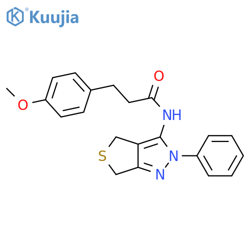 3-(4-methoxyphenyl)-N-{2-phenyl-2H,4H,6H-thieno3,4-cpyrazol-3-yl}propanamide structure