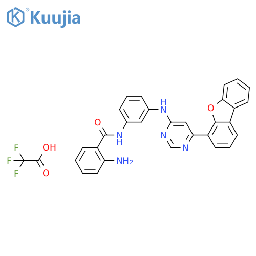 Benzamide,2-amino-N-[3-[[6-(4-dibenzofuranyl)-4-pyrimidinyl]amino]phenyl]-,trifluoroacetate structure
