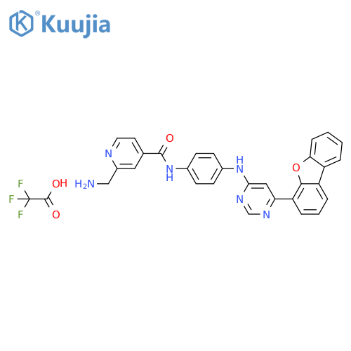4-Pyridinecarboxamide,2-(aminomethyl)-N-[4-[[6-(4-dibenzofuranyl)-4-pyrimidinyl]amino]phenyl]-, trifluoroacetate structure