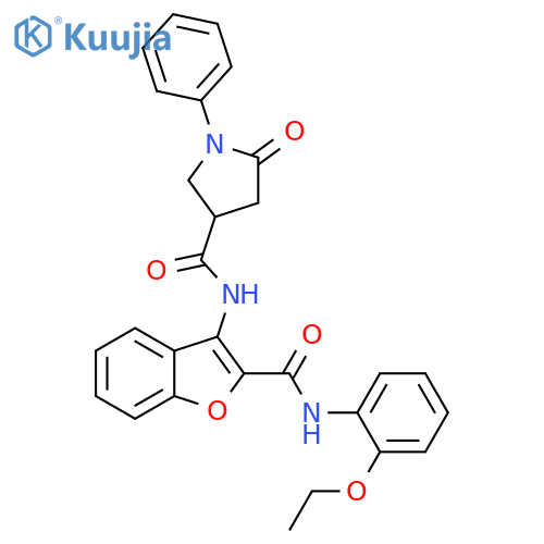 N-{2-(2-ethoxyphenyl)carbamoyl-1-benzofuran-3-yl}-5-oxo-1-phenylpyrrolidine-3-carboxamide structure