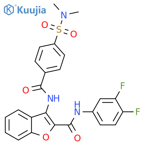 N-(3,4-difluorophenyl)-3-4-(dimethylsulfamoyl)benzamido-1-benzofuran-2-carboxamide structure