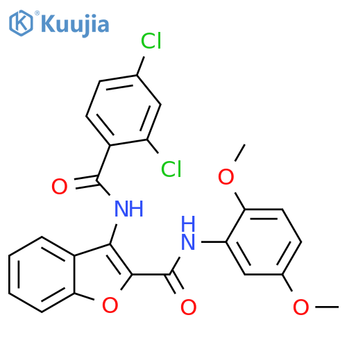 3-(2,4-dichlorobenzamido)-N-(2,5-dimethoxyphenyl)-1-benzofuran-2-carboxamide structure