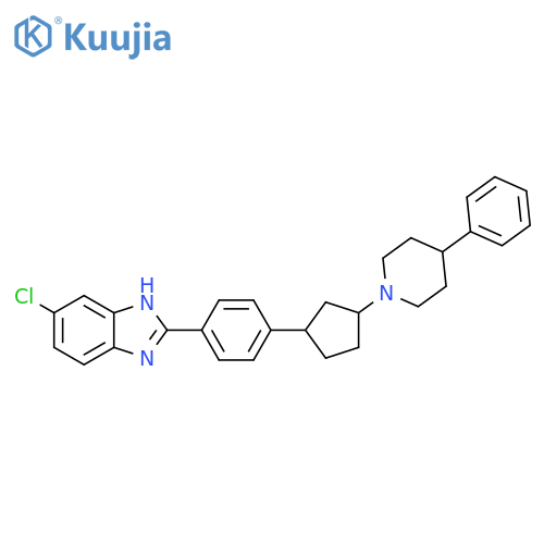 1H-Benzimidazole,5-chloro-2-[4-[3-(4-phenyl-1-piperidinyl)cyclopentyl]phenyl]- structure