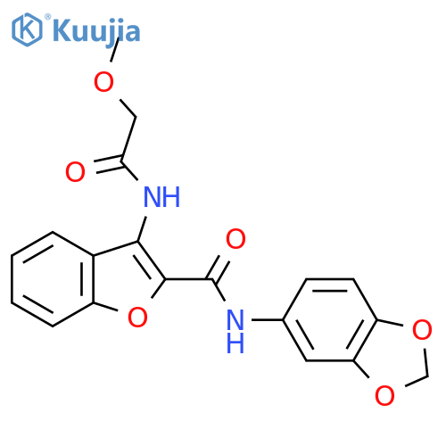 N-(2H-1,3-benzodioxol-5-yl)-3-(2-methoxyacetamido)-1-benzofuran-2-carboxamide structure