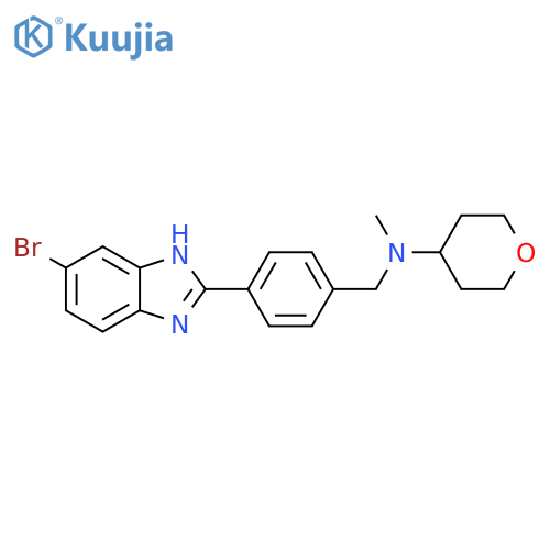 2H-Pyran-4-amine,N-[[4-(5-bromo-1H-benzimidazol-2-yl)phenyl]methyl]tetrahydro-N-methyl- structure