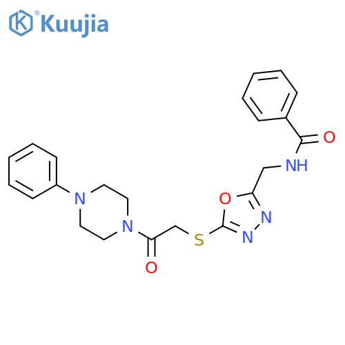 N-(5-{2-oxo-2-(4-phenylpiperazin-1-yl)ethylsulfanyl}-1,3,4-oxadiazol-2-yl)methylbenzamide structure