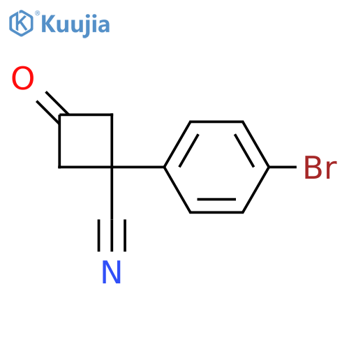 1-(4-bromophenyl)-3-oxo-cyclobutanecarbonitrile structure