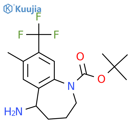 (S)-tert-Butyl 5-amino-7-methyl-8-(trifluoromethyl)-2,3,4,5-tetrahydro-1H-benzo[b]azepine-1-carboxylate structure