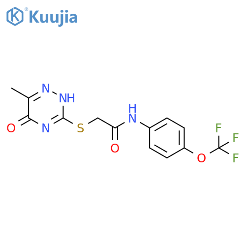2-(6-methyl-5-oxo-4,5-dihydro-1,2,4-triazin-3-yl)sulfanyl-N-4-(trifluoromethoxy)phenylacetamide structure