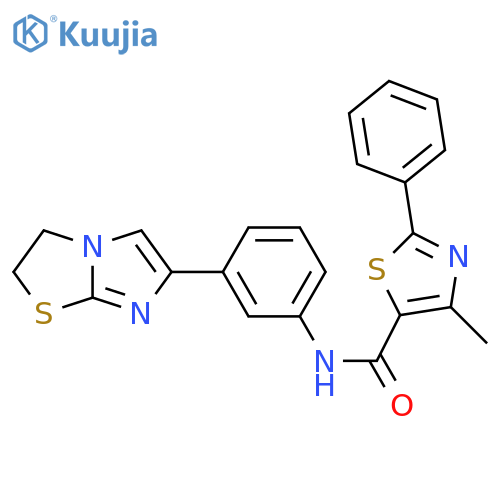 N-(3-{2H,3H-imidazo2,1-b1,3thiazol-6-yl}phenyl)-4-methyl-2-phenyl-1,3-thiazole-5-carboxamide structure