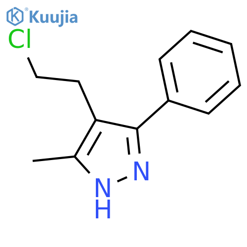 4-(2-chloroethyl)-5-methyl-3-phenyl-1H-pyrazole structure