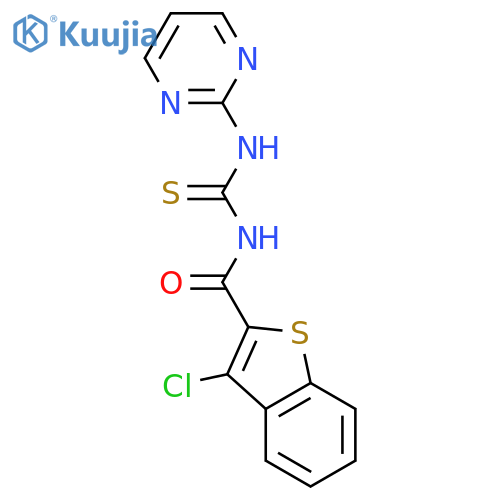 Benzo[b]thiophene-2-carboxamide,3-chloro-N-[(2-pyrimidinylamino)thioxomethyl]- structure