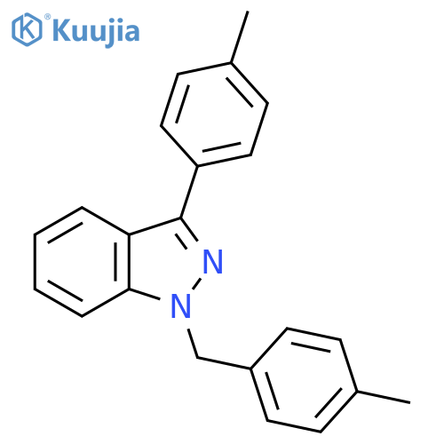 1H-Indazole, 3-(4-methylphenyl)-1-[(4-methylphenyl)methyl]- structure