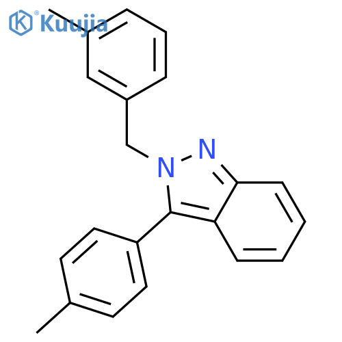 2H-Indazole, 3-(4-methylphenyl)-2-[(3-methylphenyl)methyl]- structure