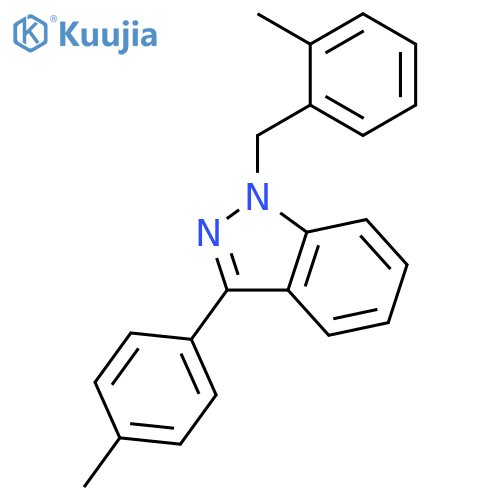 1H-Indazole, 3-(4-methylphenyl)-1-[(2-methylphenyl)methyl]- structure