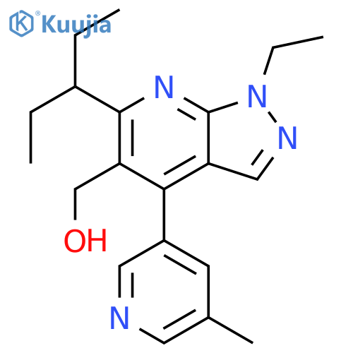 1H-Pyrazolo[3,4-b]pyridine-5-methanol,1-ethyl-6-(1-ethylpropyl)-4-(5-methyl-3-pyridinyl)- structure