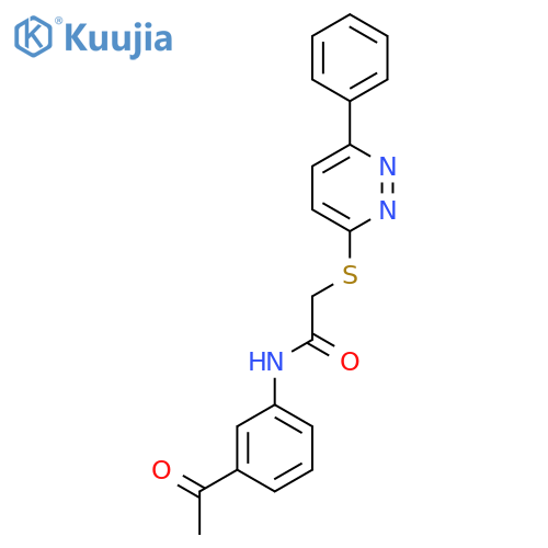 N-(3-acetylphenyl)-2-(6-phenylpyridazin-3-yl)sulfanylacetamide structure