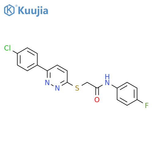 2-{6-(4-chlorophenyl)pyridazin-3-ylsulfanyl}-N-(4-fluorophenyl)acetamide structure